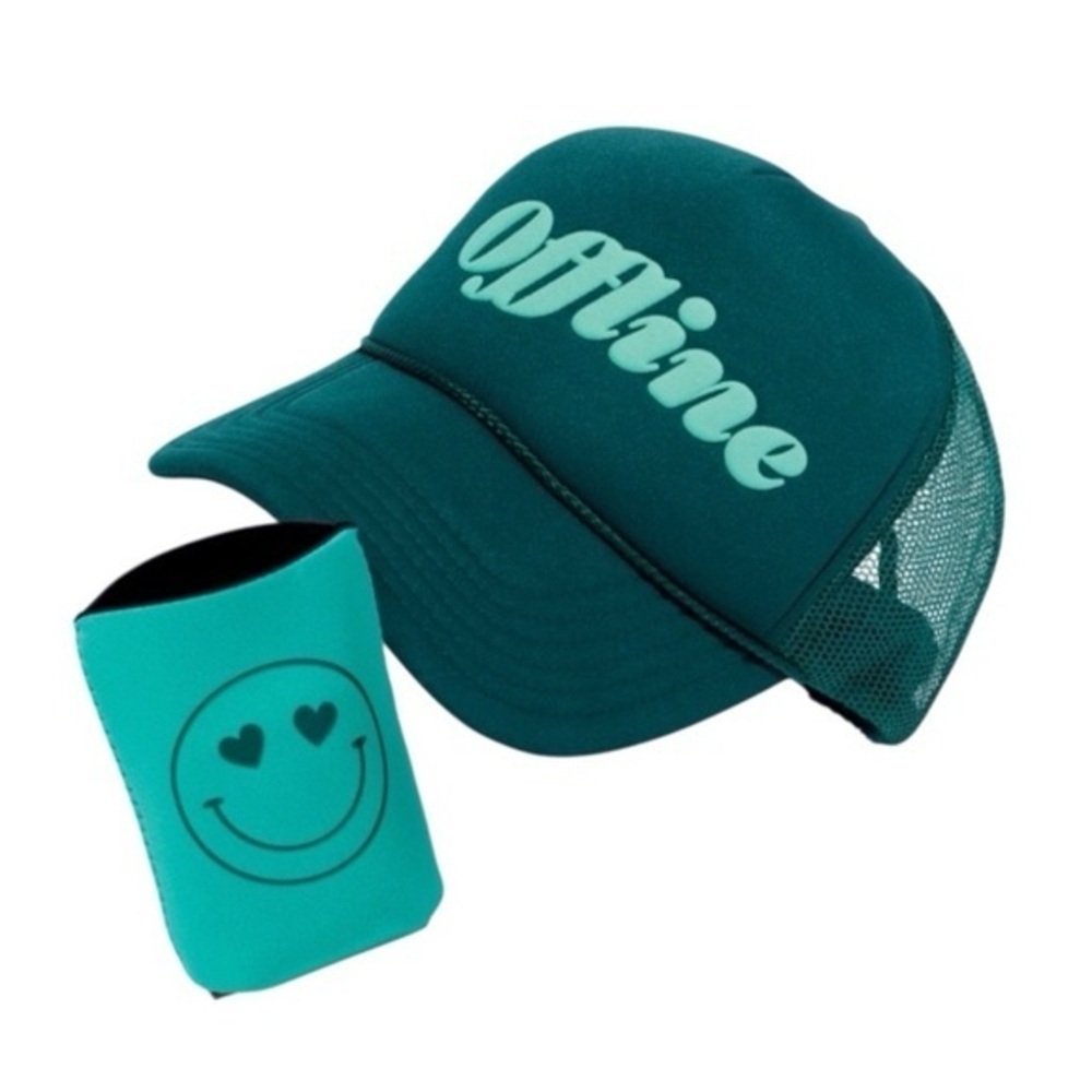 Ulta Beauty Black and Green Trucker Hat Set